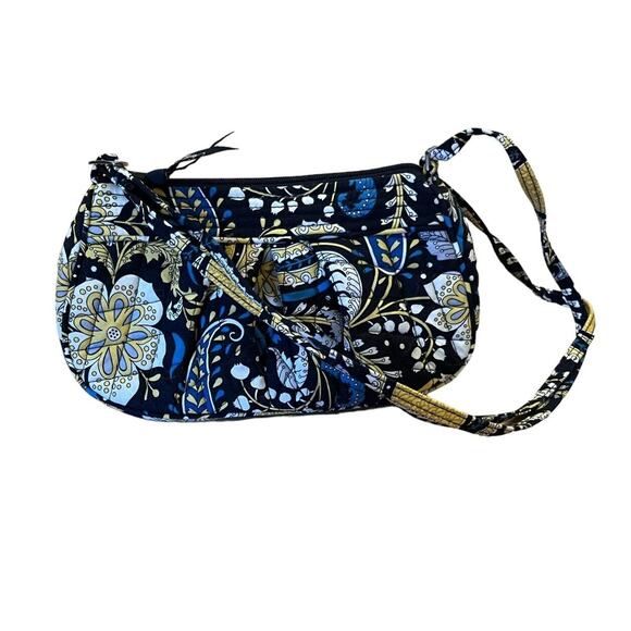 Vera Bradley Ellie Blue Shoulder Bag Purse 9.5" x 5.5" Floral Crossbody - Picture 1 of 7